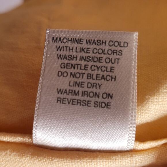 Vntg Y2K CHRISTOPHER & BANKS Yellow Embroidered Linen Rayon Button Blouse Sz S - Picture 10 of 10